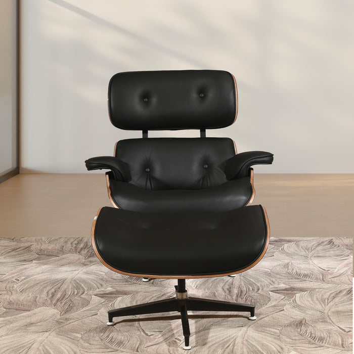 VITRA - LOUNGE CHAIR&OTTOMAN BLACK WALNUT