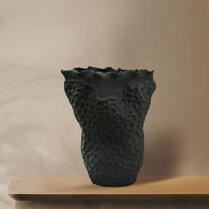 3D Ceramic Vase Porcelain Flower Pot ZZ07 Black 24X14.5X29