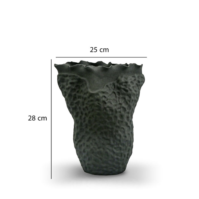 3D Ceramic Vase Porcelain Flower Pot ZZ07 Black 24X14.5X29