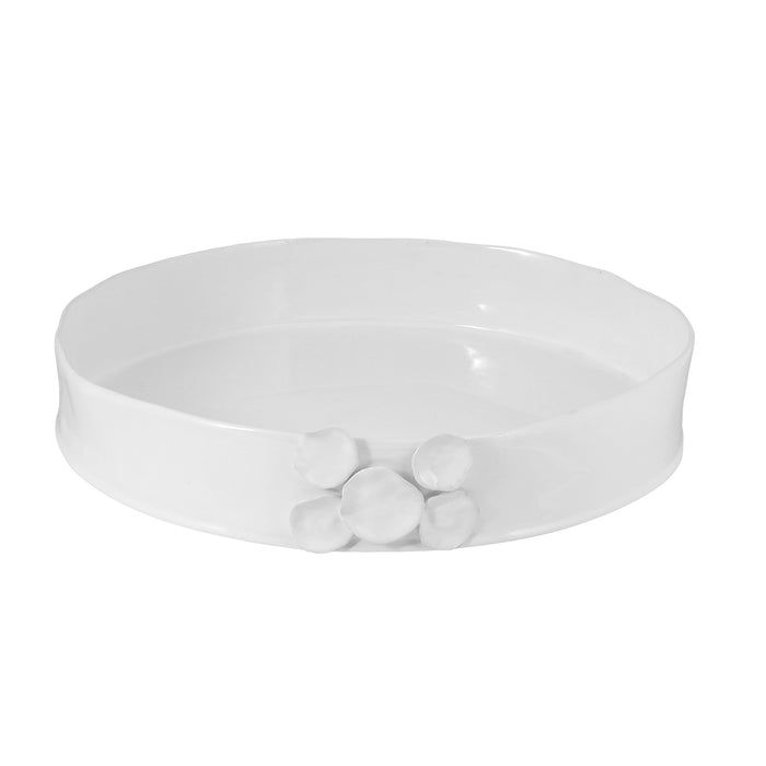 Ceramic Round organic deep bowl 50 cm / 8 cm white