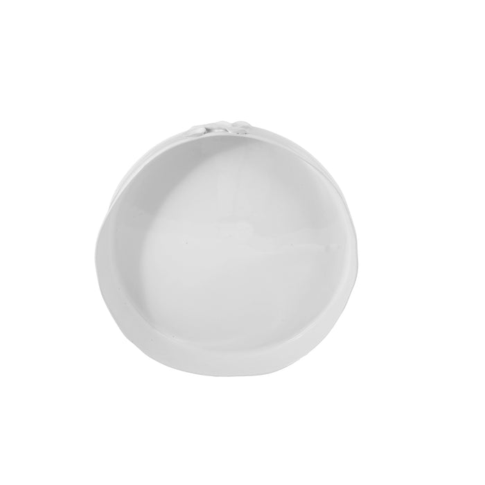 Ceramic Round organic deep bowl 50 cm / 8 cm white