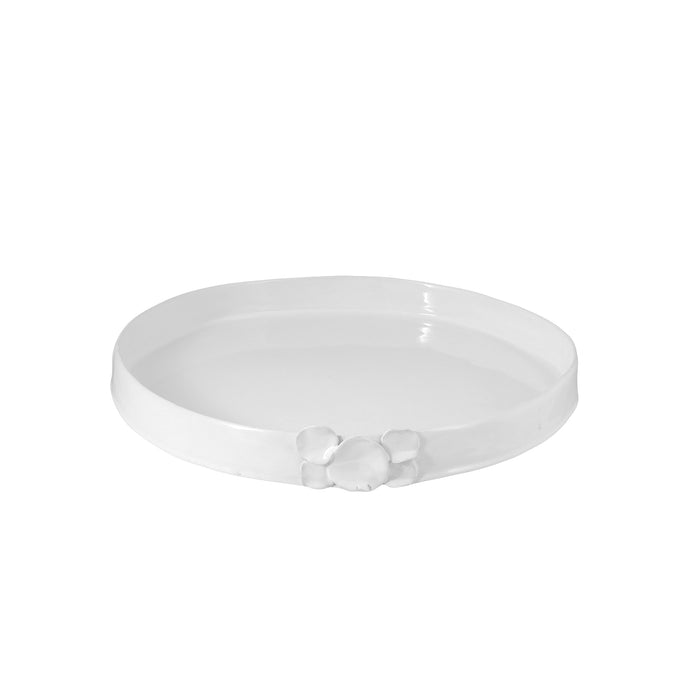 Ceramic Round organic Shallow bowl 50 cm / 4 cm white