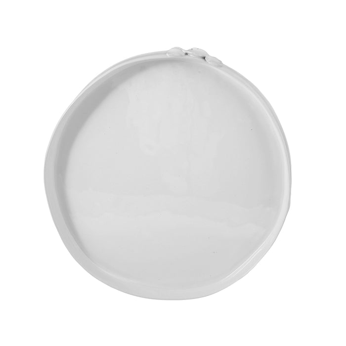 Ceramic Round organic Shallow bowl 50 cm / 4 cm white