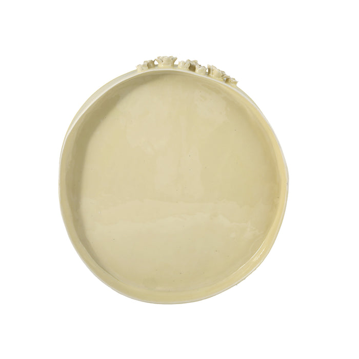 Ceramic Round organic Shallow bowl 50 cm / 4 cm yellow