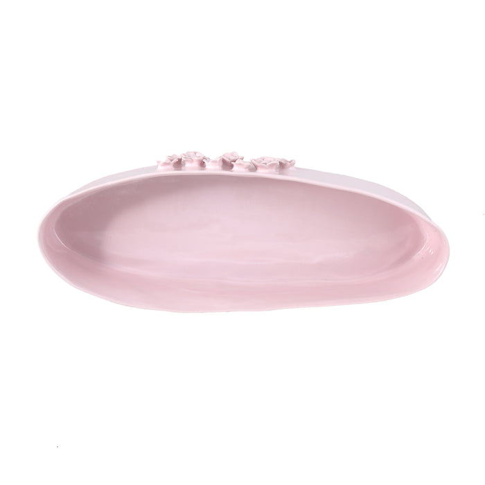 Ceramic Oval organic deep bowl 55 cm / 9 cm pink