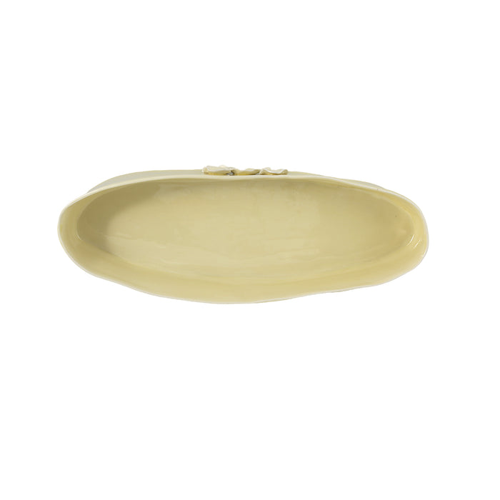 Ceramic Oval organic deep bowl 55 cm / 9 cm yellow