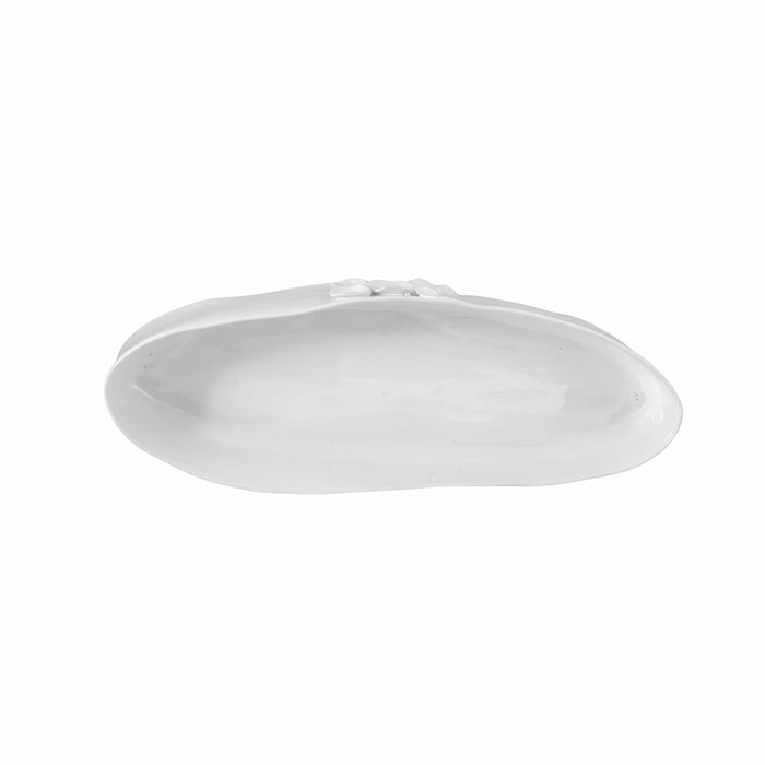 Ceramic Oval bowl 55/ 9 cm with elevations white