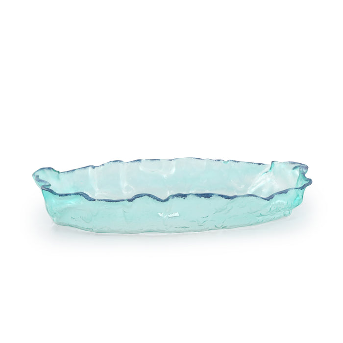 Oval Gondola Bowl Big 50x20 cm Aqua with rim