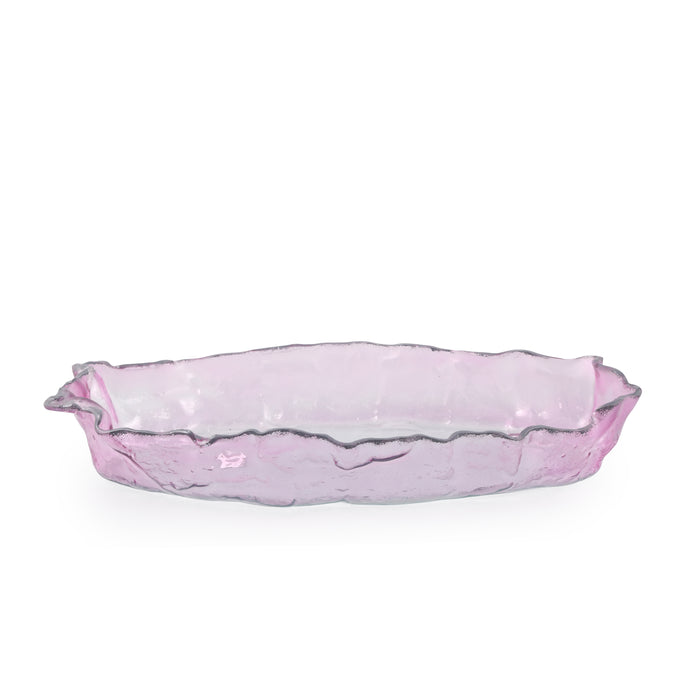 Oval Gondola Bowl Big 50x20 cm Pink with rim