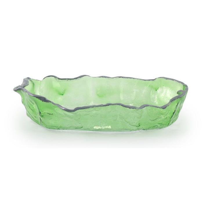 Oval Gondola Bowl Medium 40x18 cm Green with rim