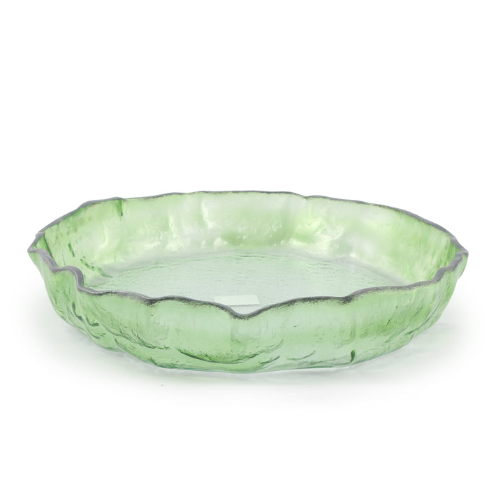Organic Round Bowl Big 50 cm Green with rim