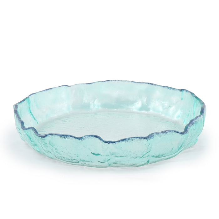 Organic Round Bowl Big 50 cm Aqua with rim