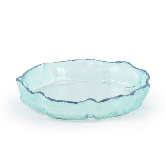 Organic Round Bowl Medium 40 cm Aqua with rim