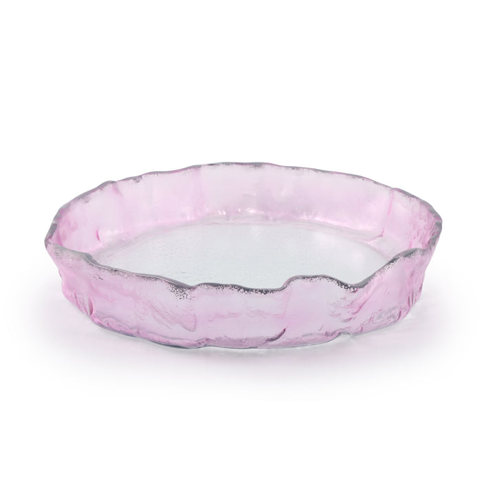 Organic Round Bowl Medium 40 cm Pink with rim