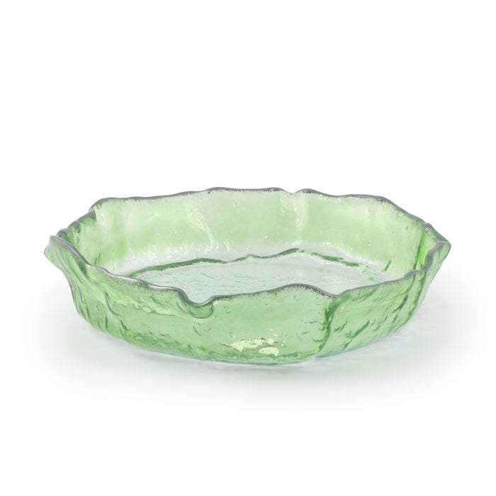 Organic Round Bowl Small 30 cm Green with rim