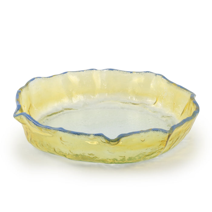 Organic Round Bowl Small 30 cm Yellow with rim