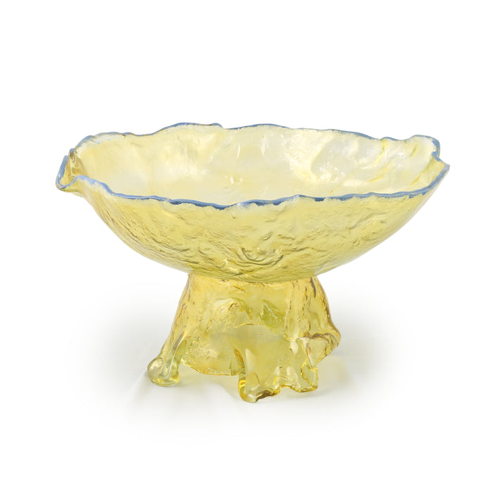 Fruit Bowl with Base Yellow with rim