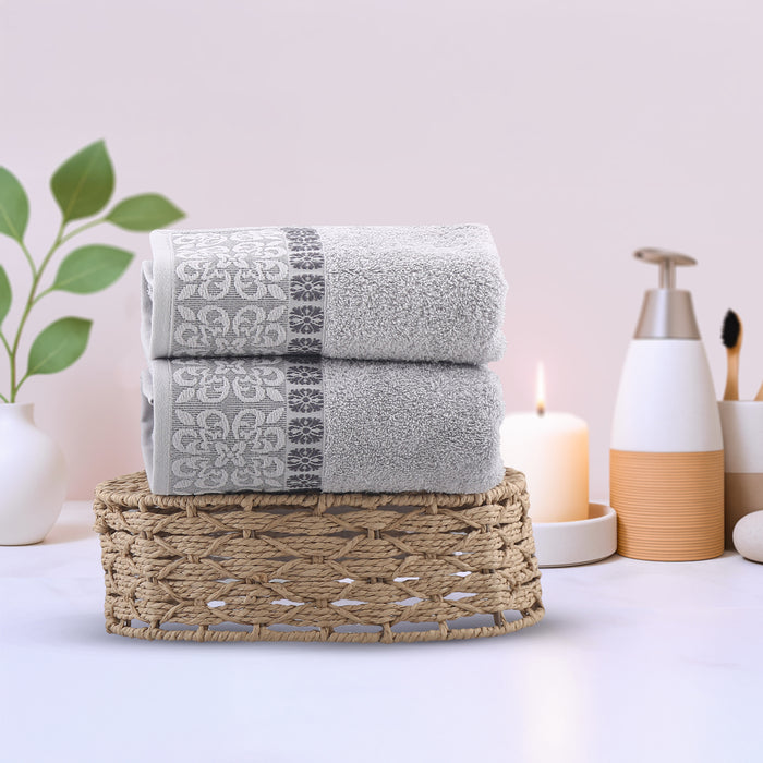 Light Grey 64 Jaquard 90*50 Towel