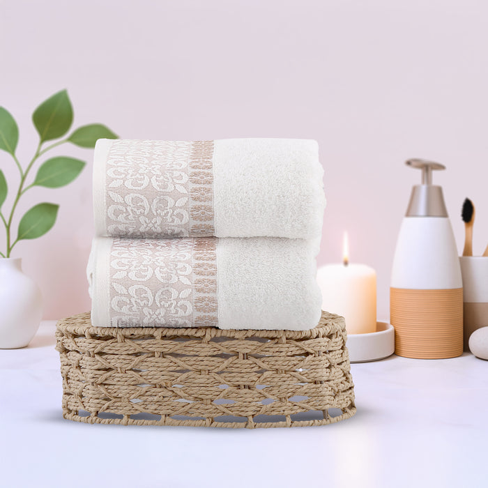 Cream 64 Jaquard 140*70 Towel