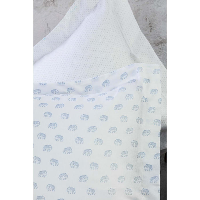 AP BAMBOO OLIVER BLUE Double Bed Spread Set