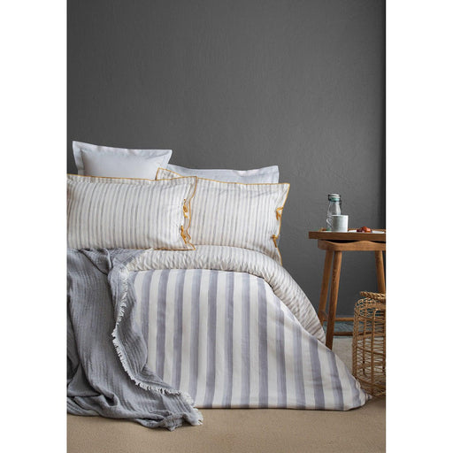 Double Duvet Cover Set + Bed Spread  AP STRIPE GRI