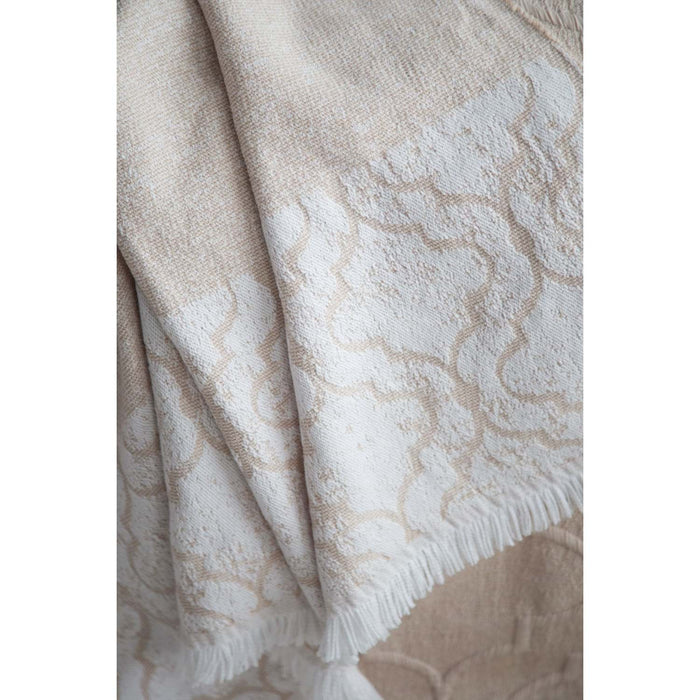 AP SERENE BEJDouble Duvet Cover with Bed Spread & Blanket Set