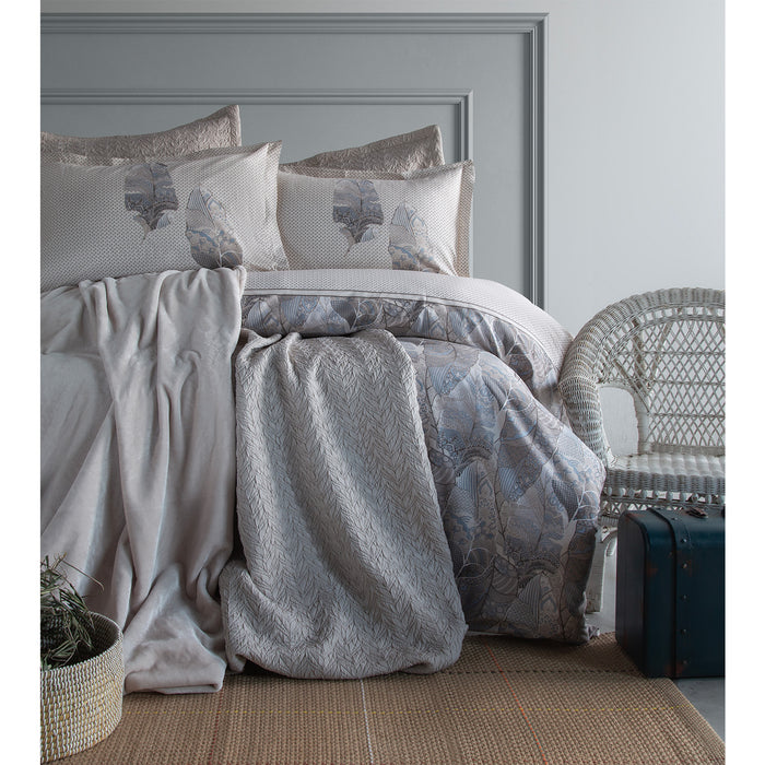 AP NERIS BEIGEDouble Duvet Cover with Bed Spread & Blanket Set