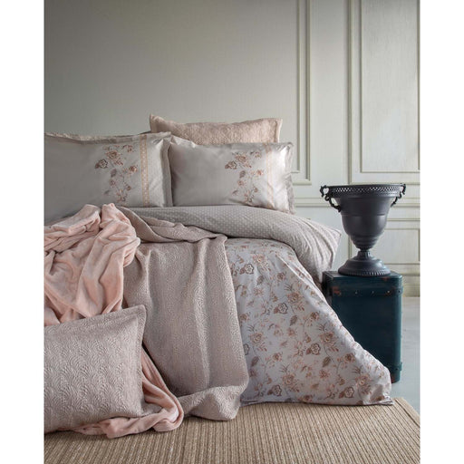 AP ALBERTA BLUSHDouble Duvet Cover with Bed Spread & Blanket Set
