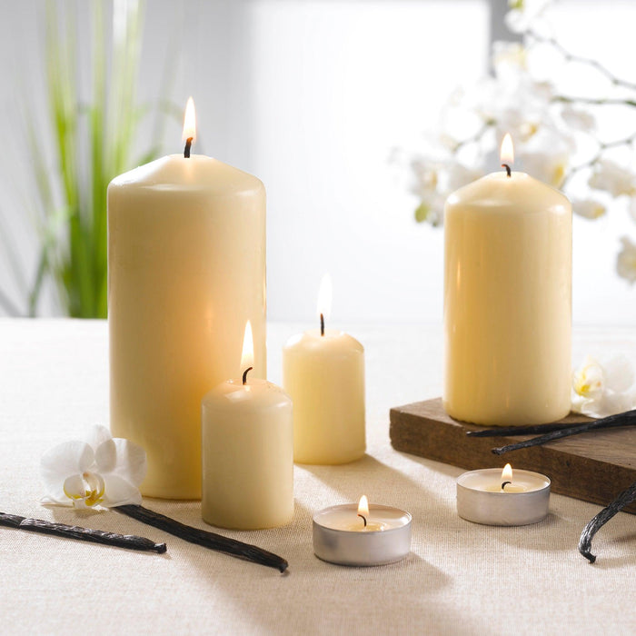 SET OF 4 PILLAR CANDLES D4*H6CM FRAGRANCE VANILLA