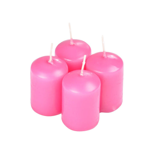 SET OF 4 PILLAR CANDLES D4*H6CM FRAGRANCE ROSE