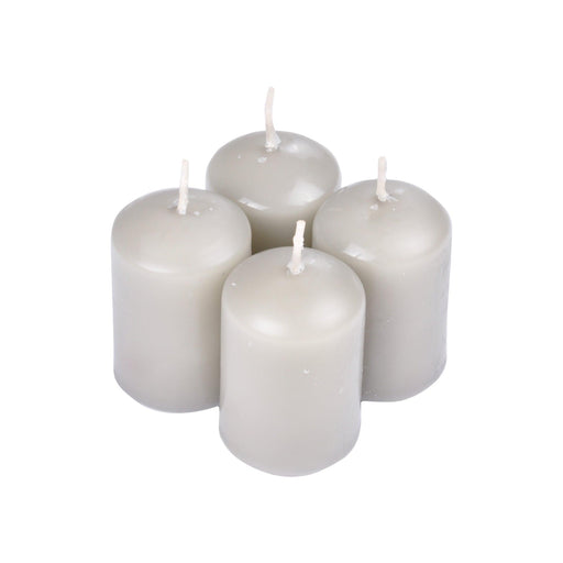 SET OF 4 PILLAR CANDLES O4*H6CM ESSENTIEL FRAGRANCE WHITE MUSC