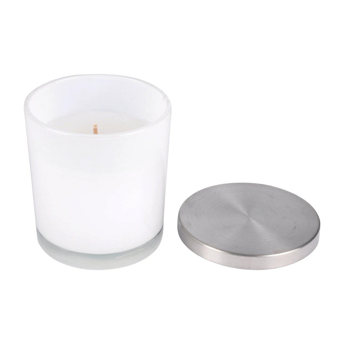 GLASS CANDLE O8,5*H9CM TRENDY FROSTED PEARL