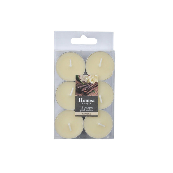 SET OF 12 TEALIGHT CANDLES FRAGRANCE VANILLA