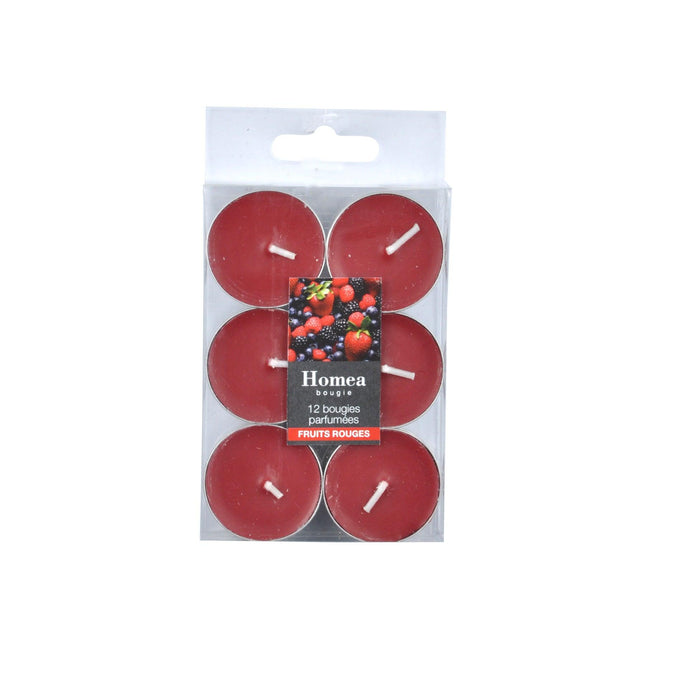 SET OF 12 TEALIGHT CANDLES ESSENTIEL FRAGRANCE RED FRUITS