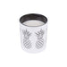 WHITE GLASS CANDLE ANANAS PATTERN O9*H10CM ELEGANT FRAGRANCE AMBER