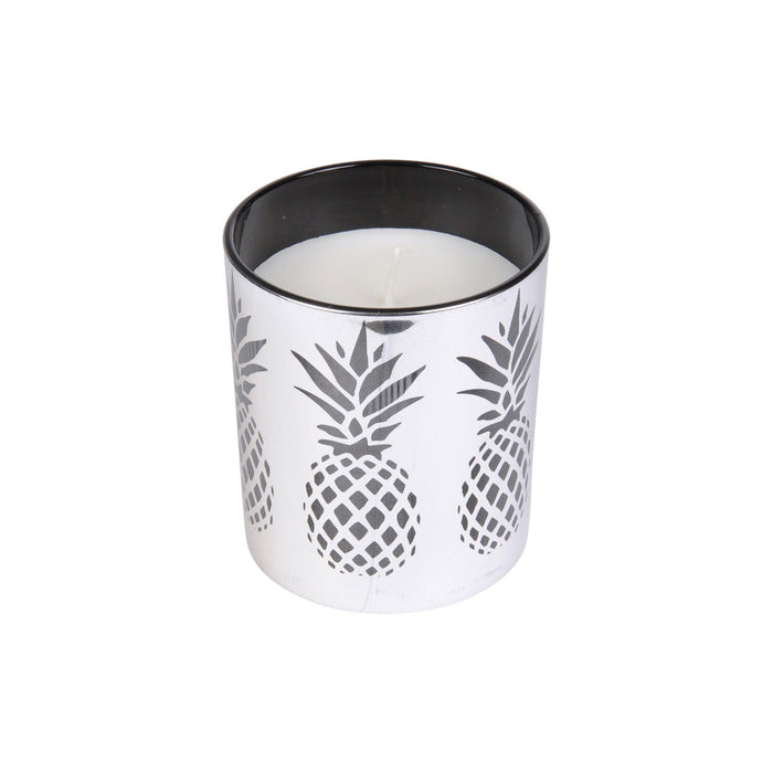 SILVER GLASS CANDLE ANANAS PATTERN O9*H10CM ELEGANT FRAGRANCE AMBER