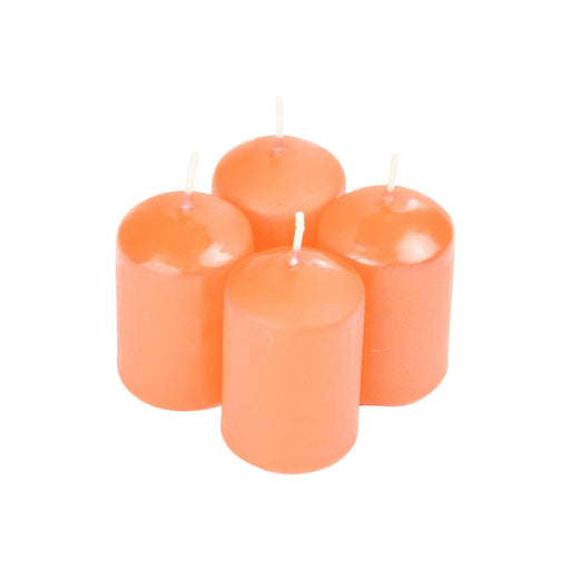 SET OF 4 PILLAR CANDLES O4*H6CM ESSENTIEL FRAGRANCE MANGO