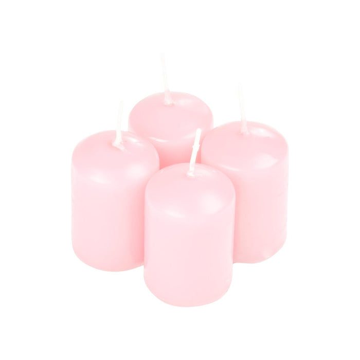 SET OF 4 PILLAR CANDLES O4*H6CM ESSENTIEL FRAGRANCE ROSE