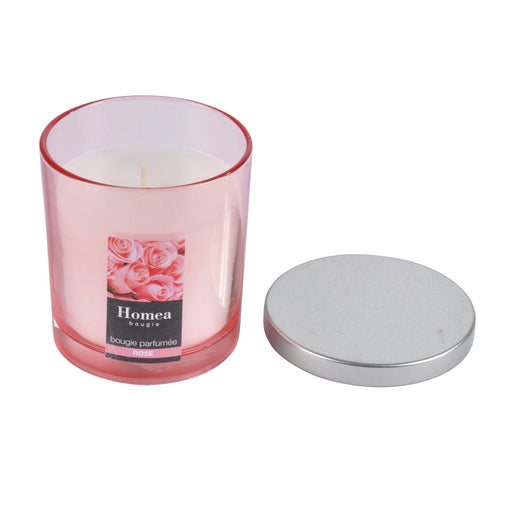 GLASS CANDLE WITH METAL LID D8.5*H8.8CM ESSENTIEL FRAGRANCE ROSE