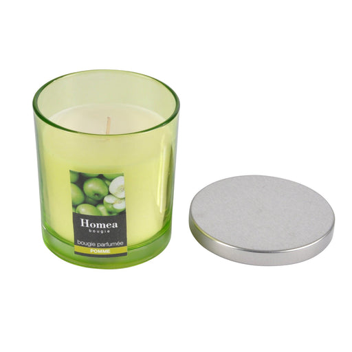 GLASS CANDLE WITH METAL LID D8.5*H8.8CM ESSENTIEL FRAGRANCE APPLE