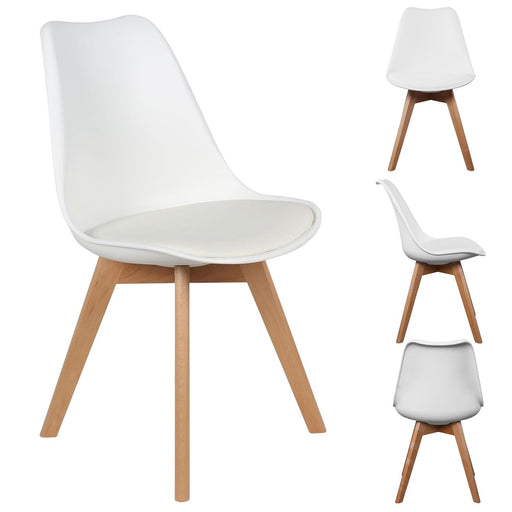 SCANDINAVIAN CHAIR WHITE PADDED PP SHELL
