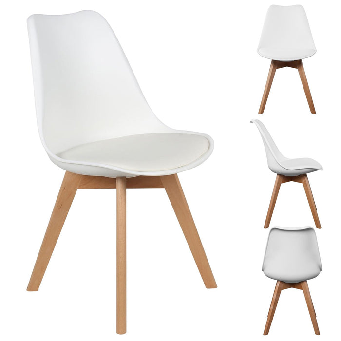 SCANDINAVIAN CHAIR WHITE PADDED PP SHELL