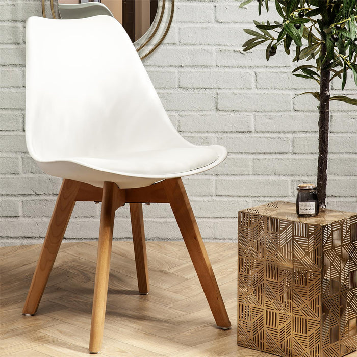 SCANDINAVIAN CHAIR WHITE PADDED PP SHELL