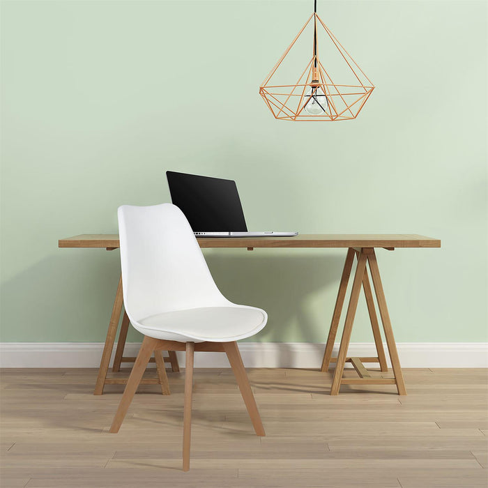 SCANDINAVIAN CHAIR WHITE PADDED PP SHELL