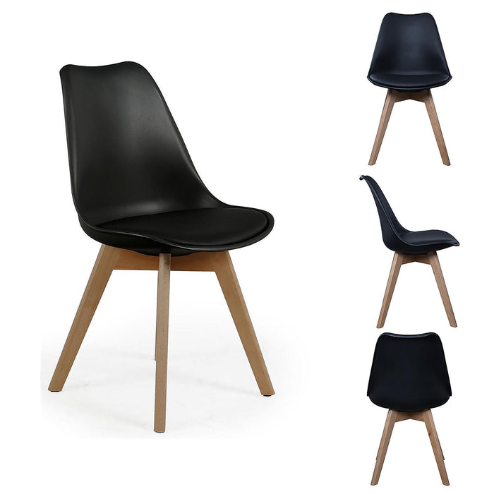SCANDINAVIAN CHAIR BLACK PADDED PP SHELL