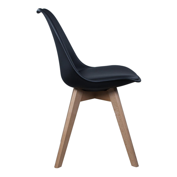 SCANDINAVIAN CHAIR BLACK PADDED PP SHELL