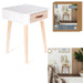 WHITE WOODEN BEDSIDE TABLE WITH 1 DRAWER