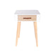 WHITE WOODEN BEDSIDE TABLE WITH 1 DRAWER