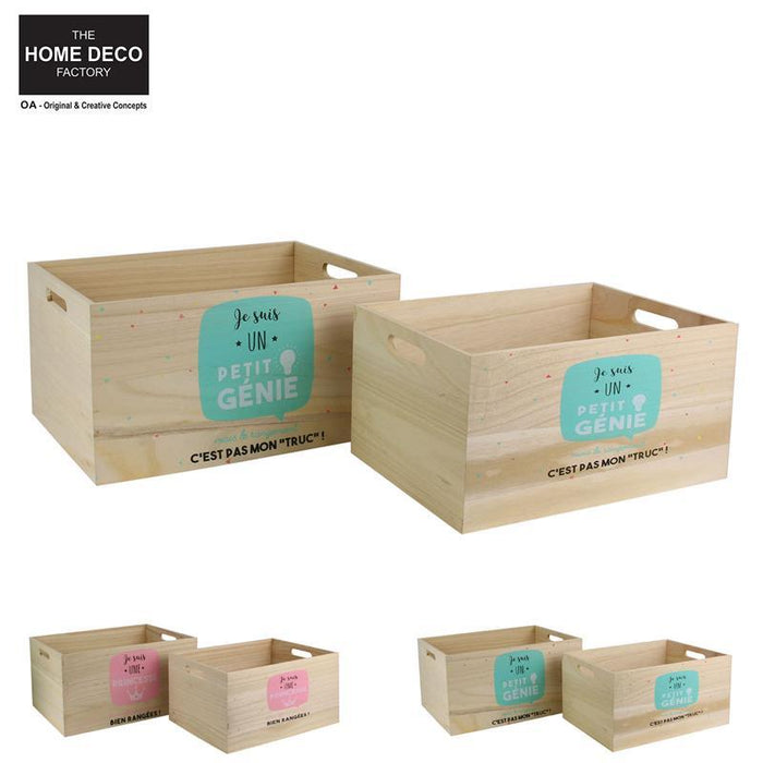 SET OF 2 STORAGE BOXES