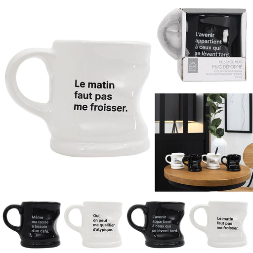 1 piece - MUG DEFORMED MESSAGE 20CL M36 - for color option contact us on 03 46 45 47